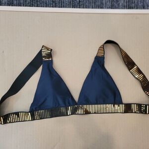 Stylish Black and Gold Women's Swim Top